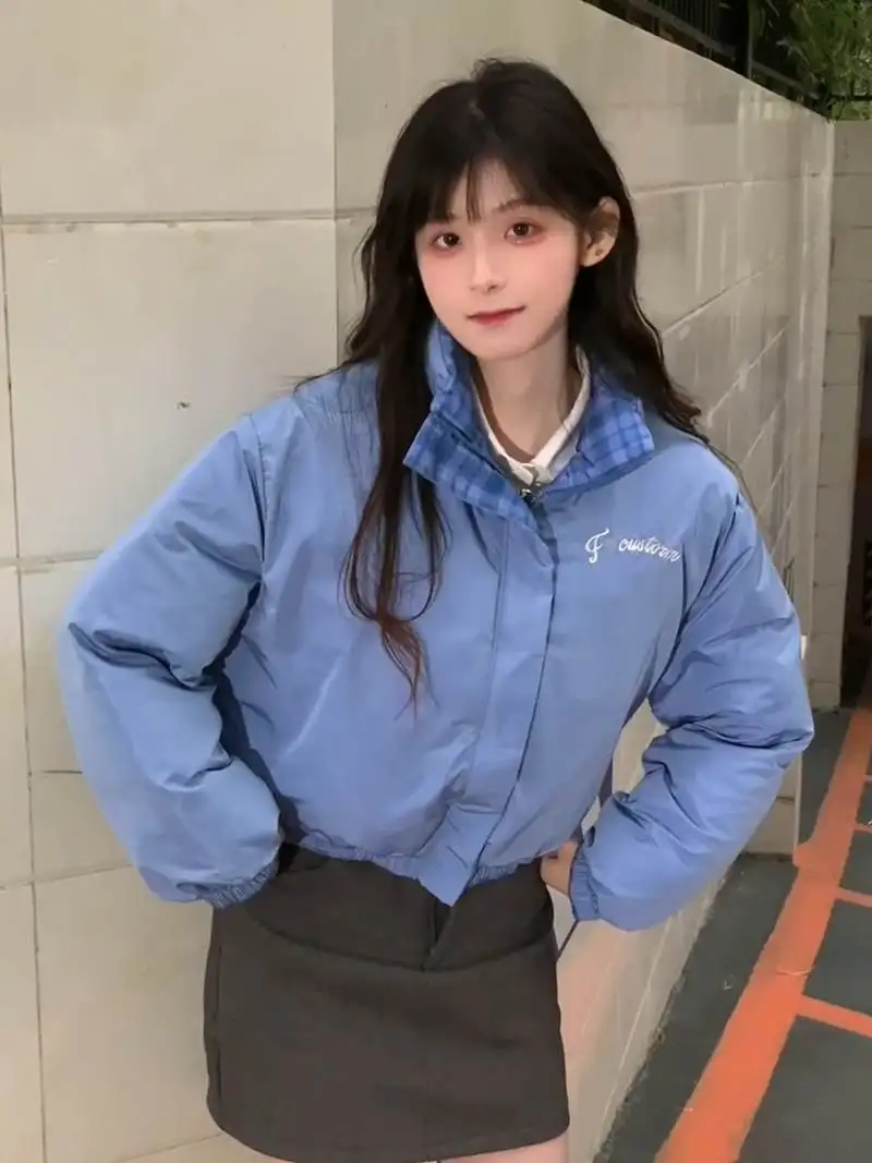 

Женская двусторонняя свободная куртка в сетку, уличный стиль, осень-зима, однотонная верхняя одежда, теплые топы, женские топы на молнии с длинными рукавами