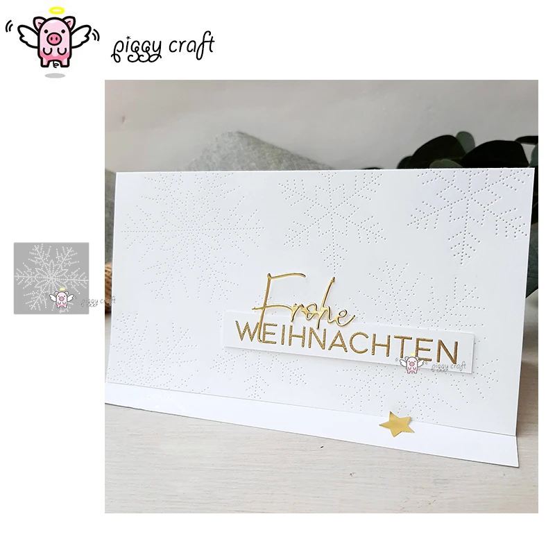 Piggy Craft Metall-Stanzformen, geschnittene Matrizenform, Schneeflocken-Hintergrund, Sammelalbum, Papierhandwerk, Messerform, Klingenstanzer, Schablonen