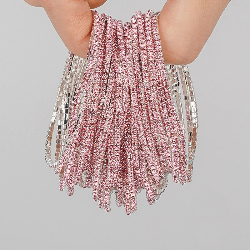 5 Stück modische elastische Armbänder mit Kristall-Strass für Damen, dehnbare, stapelbare Armbänder, klassisches Armband, täglicher Damenschmuck – Detail 27