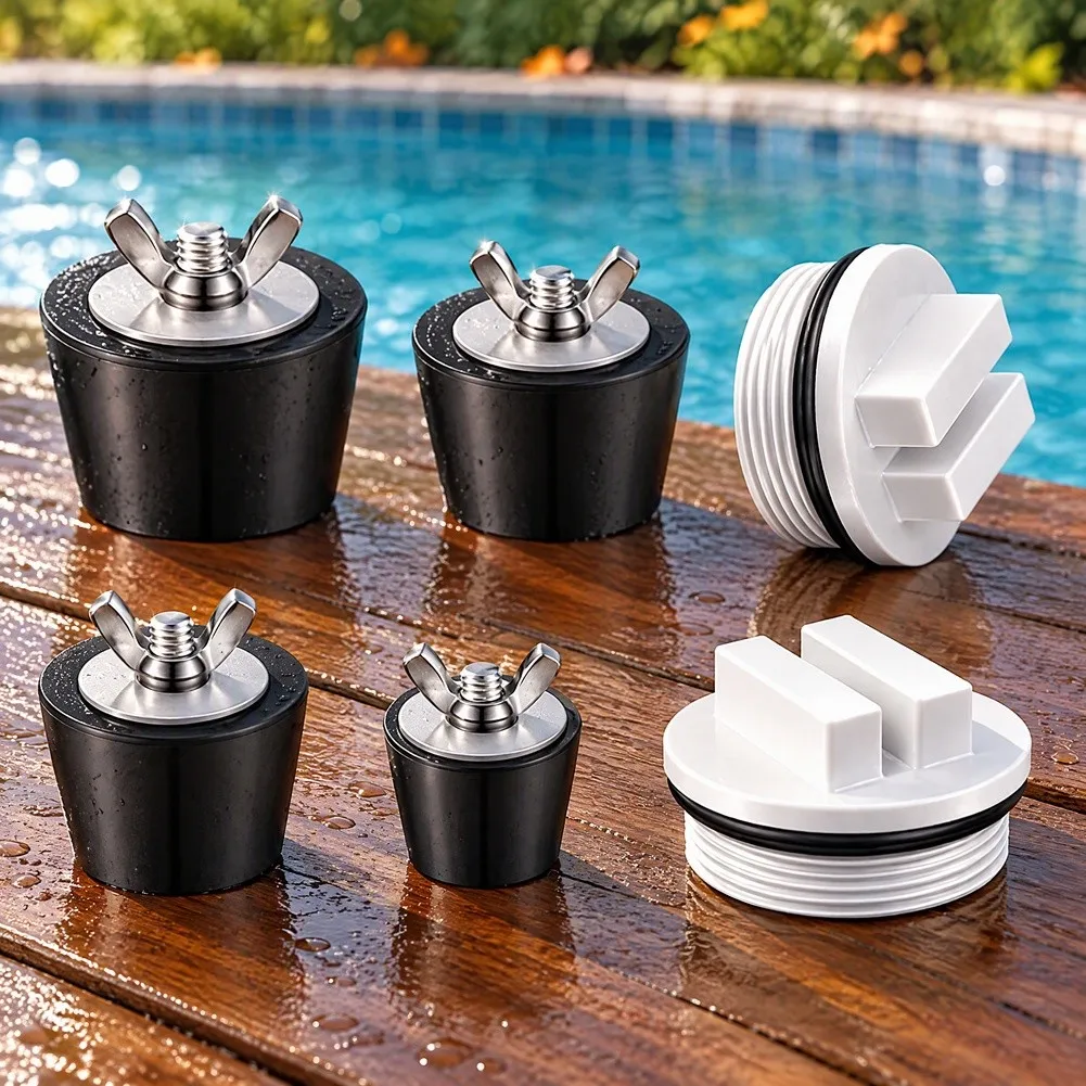 Winter Freeze Cover Set 6pcs - Plastic Weather Resistant for Outdoor Use Black White 25MM 32MM 51MM 38MM 2.2inch