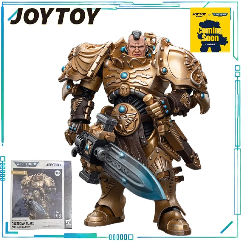 Joytoy genuíno joytoy x warhammer 40k série empresa comandante uma unidade de guarda bandeira oficial de execução modelo móvel presente do menino