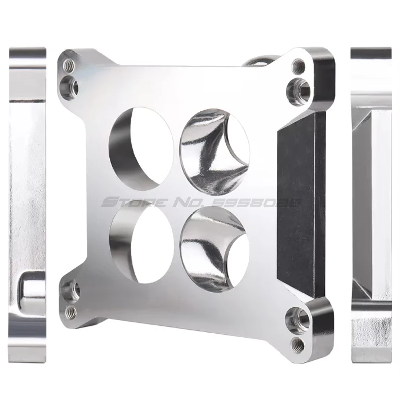 Edelbrock 2696 Vergaseradapter mit vier Löchern, quadratischer Bohrung auf Spread-Bore-Ersatz für Quadrajet Thermo-Quad Verteilerrohre. – Detail 5