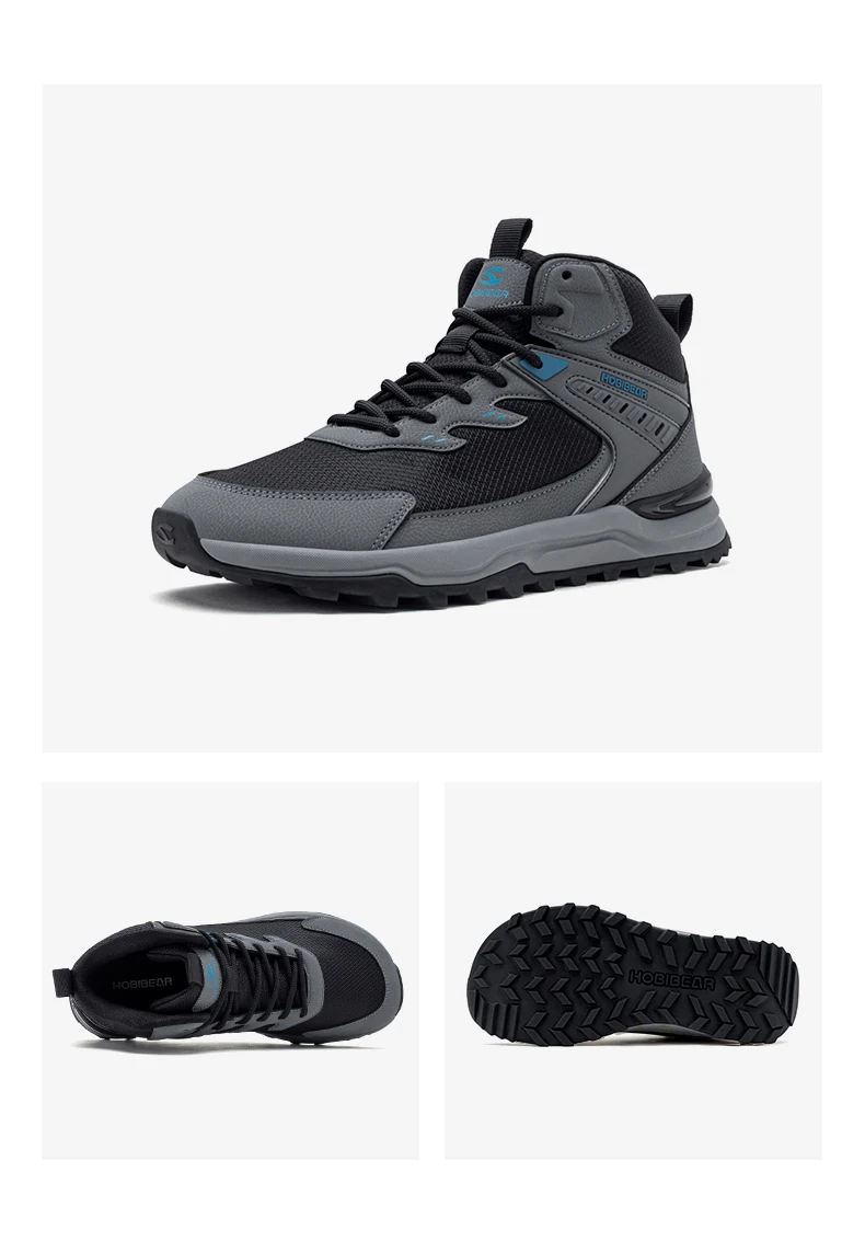 HOBIBEAR Herren Knöchelhohe Wander- und Laufschuhe mit Breiter Passform, Rutschfeste Outdoor-Trail-Wanderschuhe für Männer – Detail 20