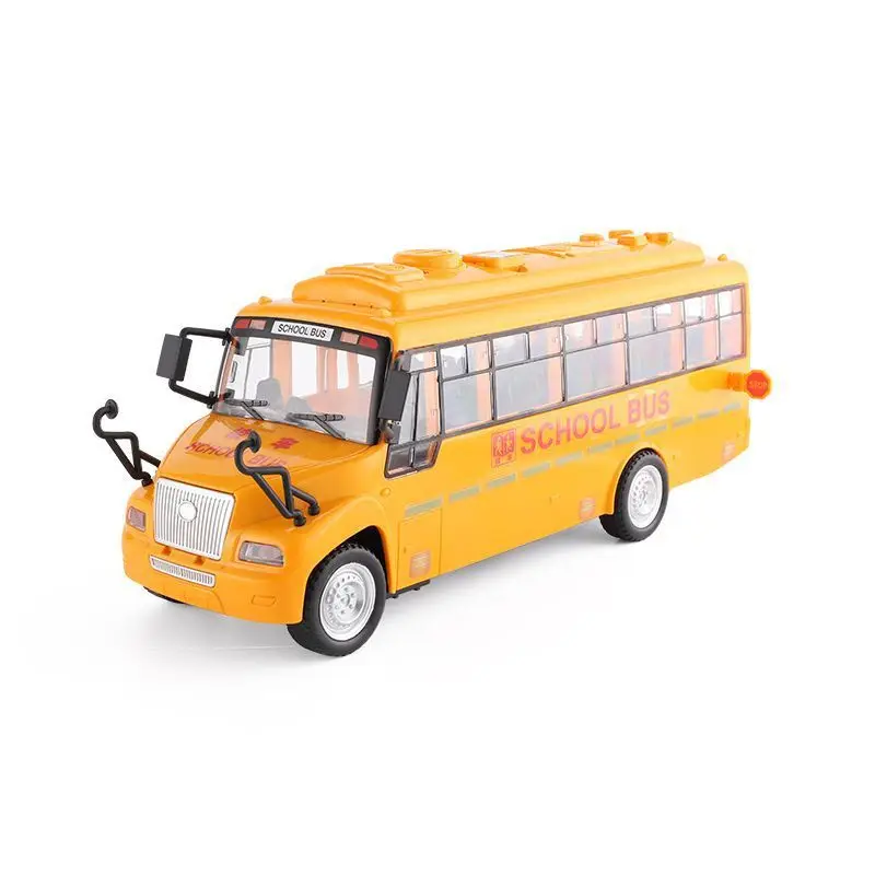 Large school bus toy baby boy bus puzzle children\'s toy car model 2-6 years old