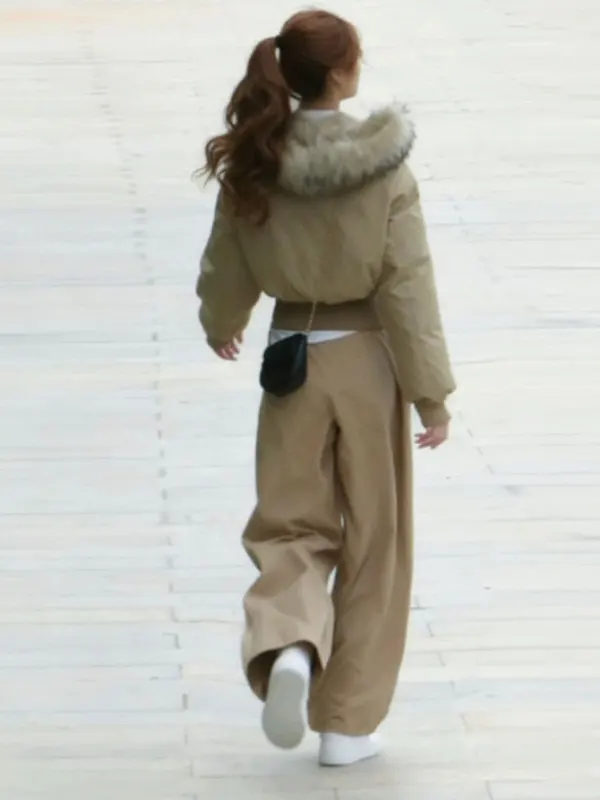 

Корейская хлопковая куртка Sle ort, уникальное модное пальто с капюшоном, удобная зимняя верхняя одежда прямого кроя для молодых женщин