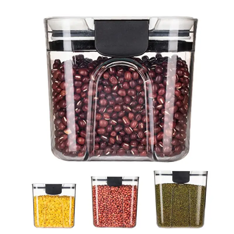 

Transparent Cereal Containers Grain Storage Organizer Food Grade Plastic Airtight Grain Candy Spices Jar Household Seasoning Jar