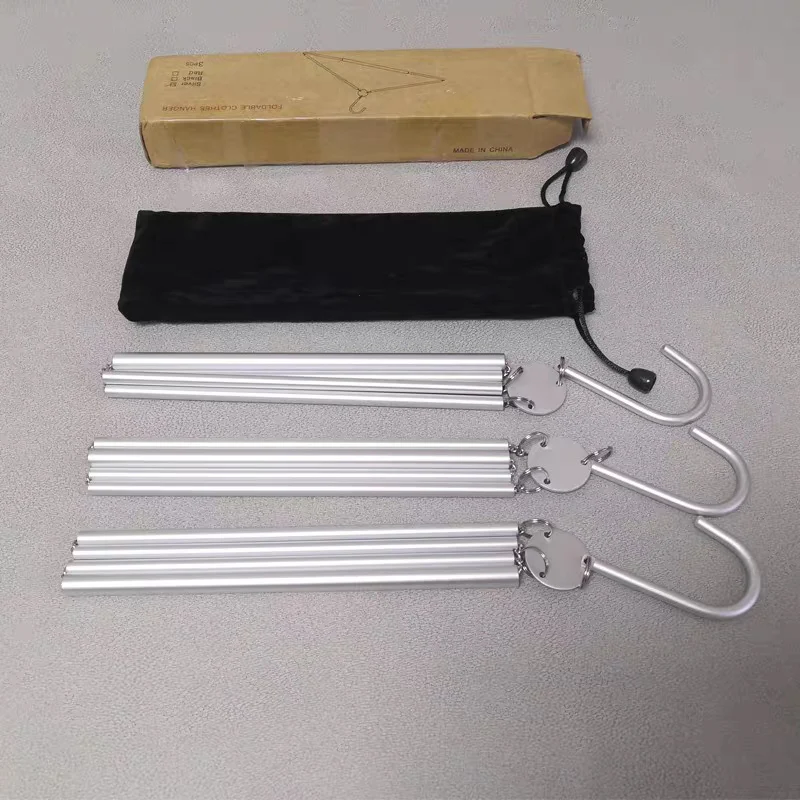 1pc Aluminium Alloy Foldable Hangers,Assembled Outdoor Travel Clothes Drying Rack,Portable Magic Storage Racks for Hotel Camping