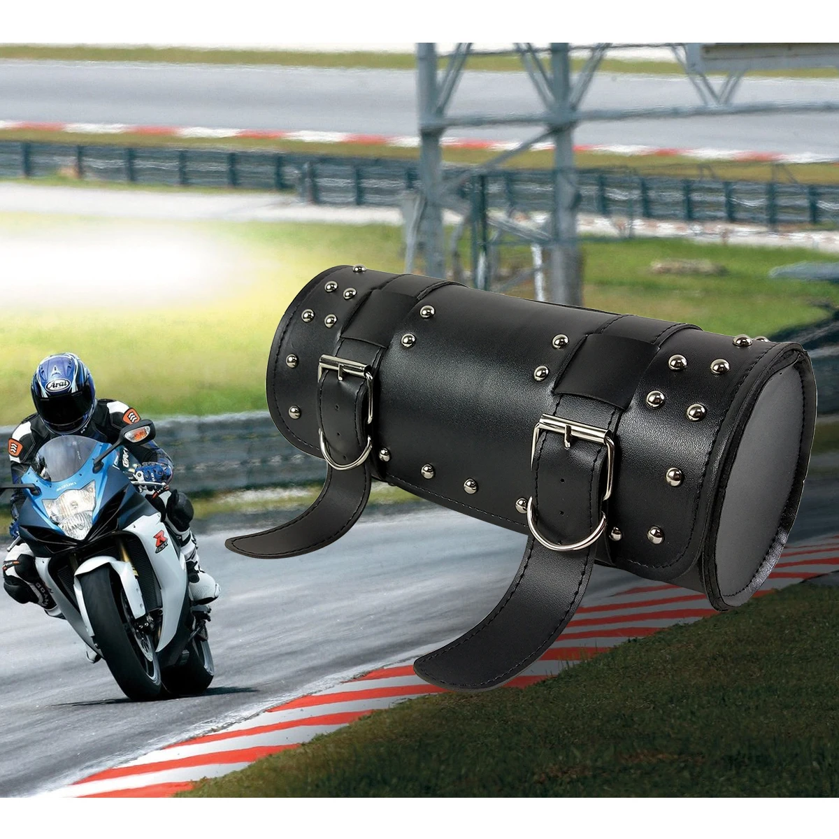 

Motorcycle Handlebar Bag Durable PU Tool Package Cruiser Pack Car Head Storage Tail Saddle Compatible Various
