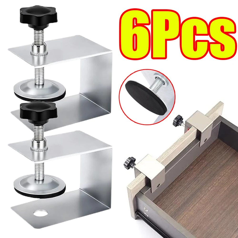 

1-6Pcs Woodworking Jig Steel Drawer Panel Clips Drawer Fixing Clips Adjustable Stable Furniture Woodworking Jig Panel Hand Tools