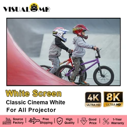 2025 Premium Cinema Matte White UHD Projection Screen 60-250inch Fixed Frame 1cm Narrow Border 4K 8K Projectors for Home Theater
