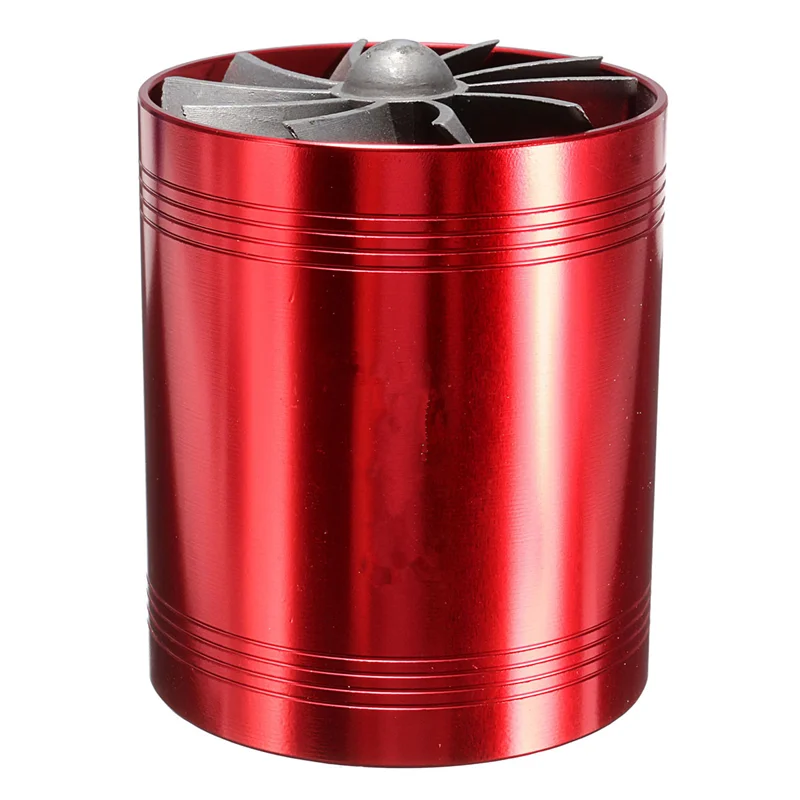 

AU28-Universal Car Double Turbine Turbo Charger Air Intake Gas Fuel Saver Fan Auto Car Supercharger