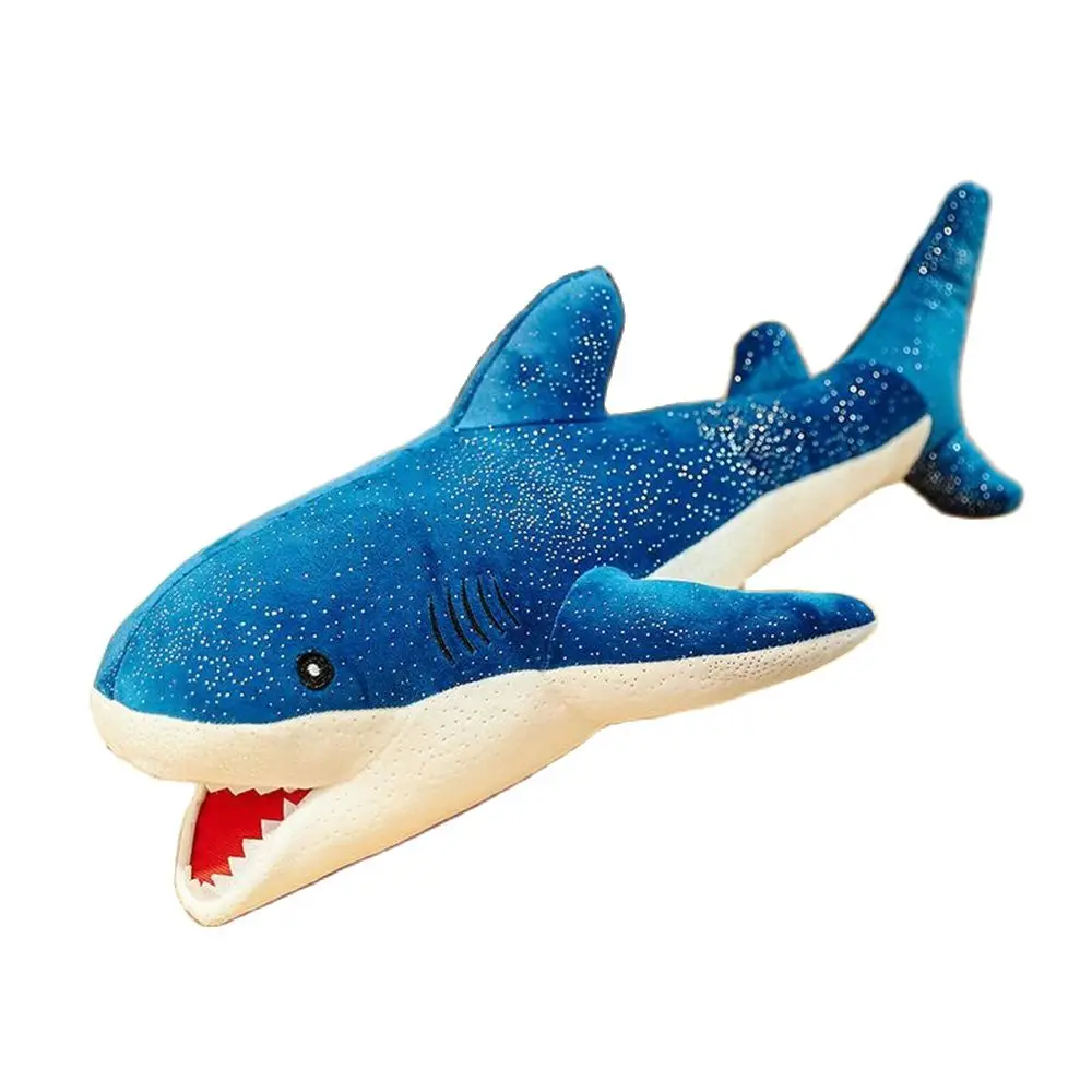 

40/53CM Mesh Red Spot Shark Plush Toy Cute Simulation Serrated Great White Shark Throw Pillow Sparkler Doll Child Birthday Gift