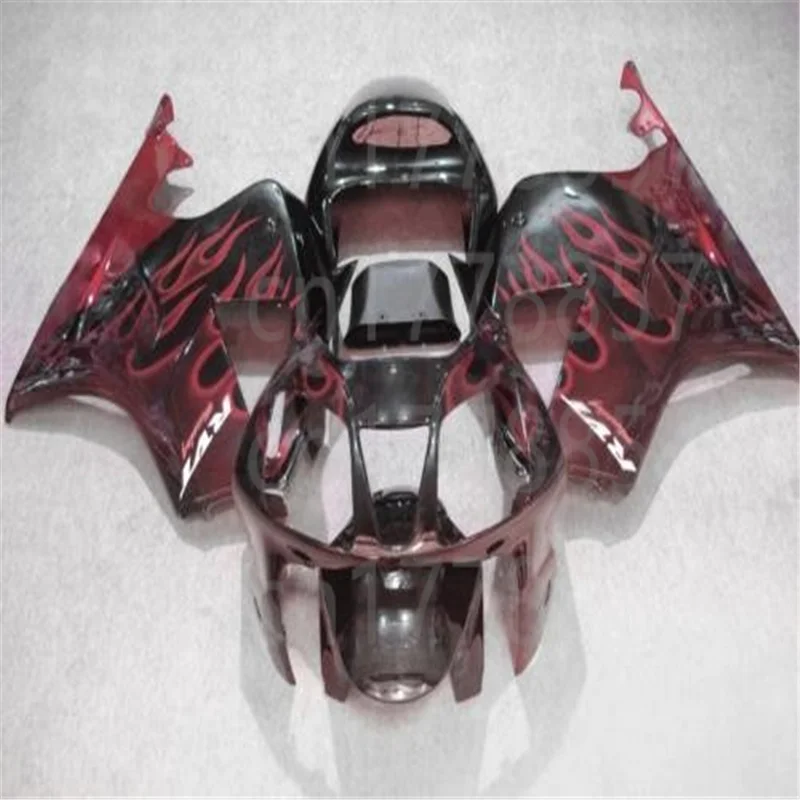 Black red flames Fairing fit For Honda VTR1000 RC51 00-07 VTR 1000 2000 - 2007 ABS Injection Motorcycle cover Accessories Set