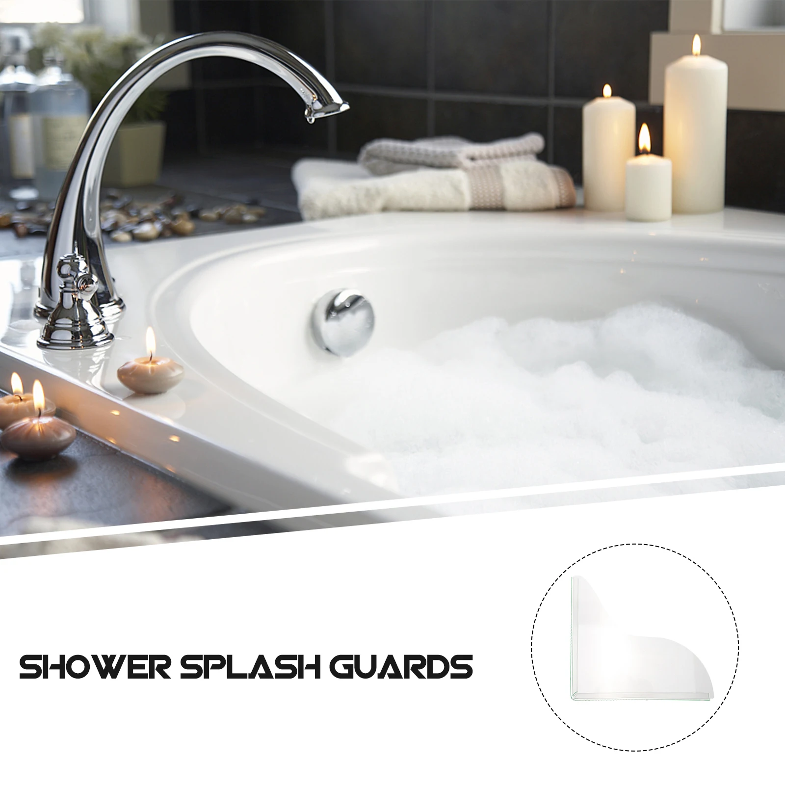 

2 Pcs Bathtub Splash Guard Corner Protector Shower Water Guards Acrylic for Showers