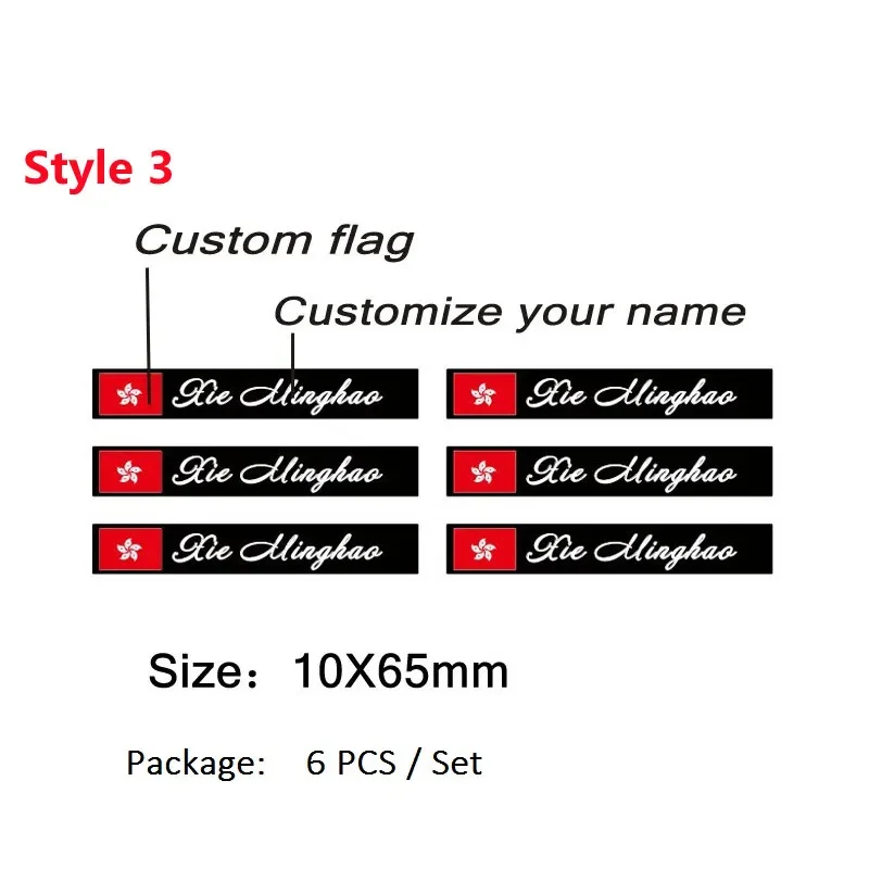 Custom Flag and Name Decals for MTB Road Bike Frame Stickers Helmet Decoration Decals Cycling Accessories Stickers