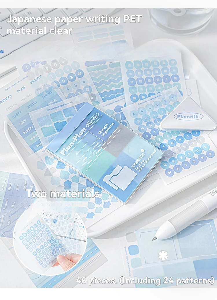 1PC Multi Funktionale Label Aufkleber Tragbare Schreiben Klassifizierung Index Aufkleber Hand Konto Hinweis Aufkleber Kalligraphie Sticke – Detail 7