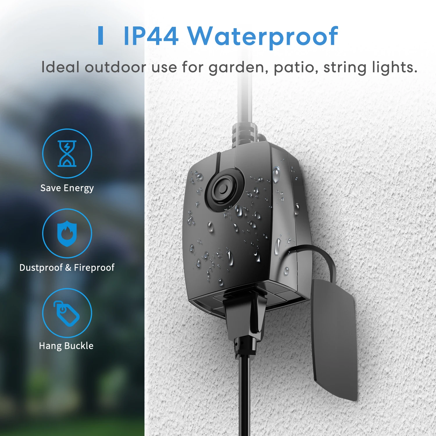 Meross Homekit Smart Outdoor Dimmer Plug IP44 Waterproof APP Remote Voice Control Outdoor Power Socket  Support Alexa