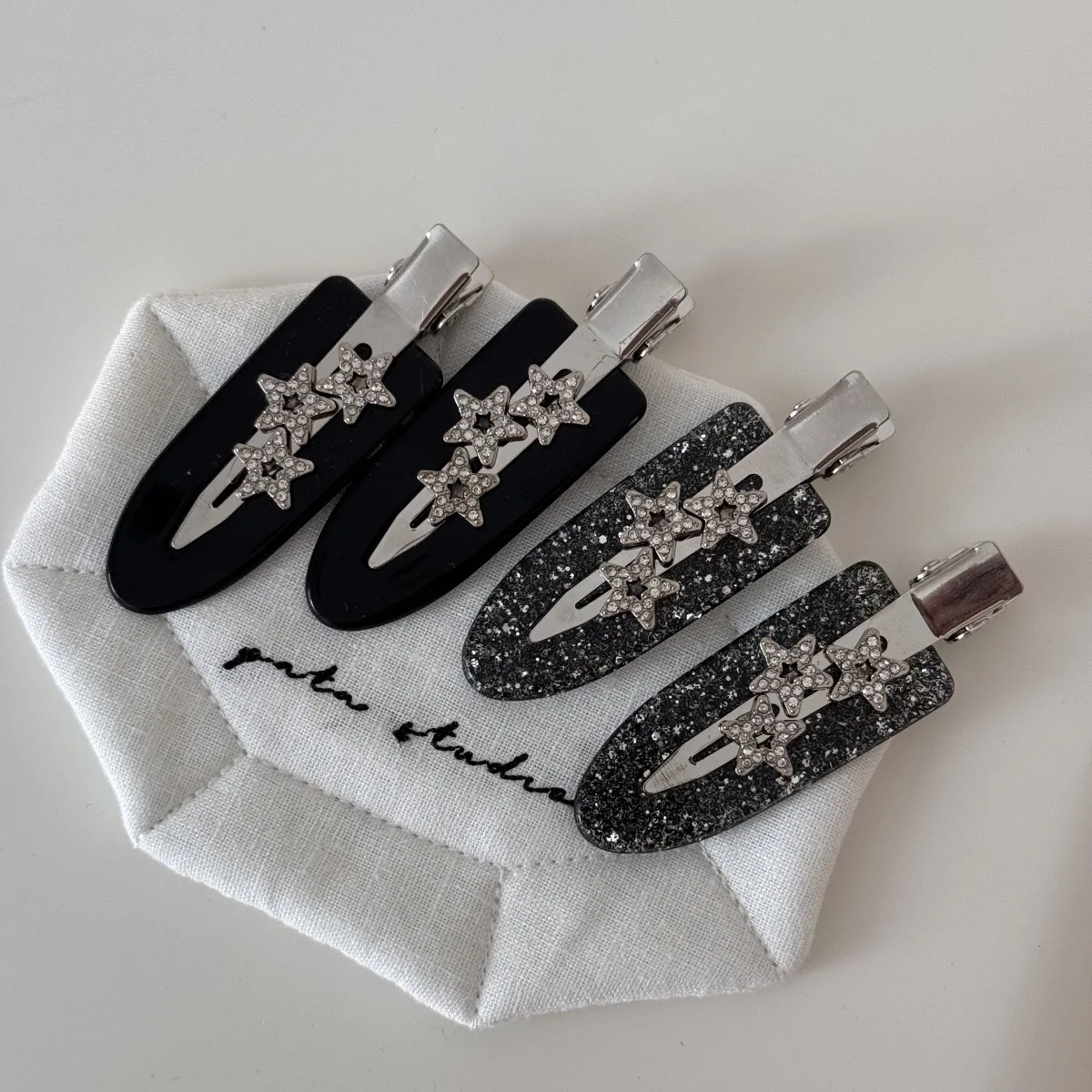 Hair Clip Rhinestone Star Seamless Alligator Style Versatile Premium Quality for Makeup Side Fringe Vintage Fashion Headwear