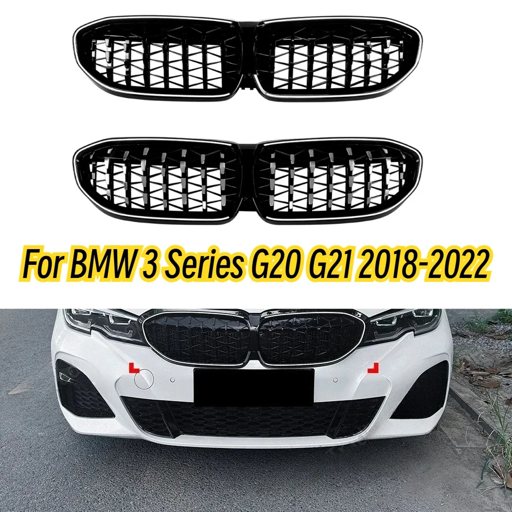 

LED Light Racing Grill Accessories Car Front Bumper Kidney Grille For BMW 3 Series G20 G21 G28 320i 325i 330i 2019-2022