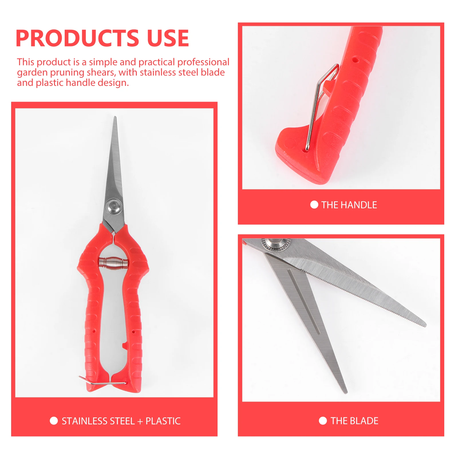 

Stainless Steel Fruit Picking Scissors Garden- Agricultural Tools Gardening Pruning Shears Branch Farm and Equipment