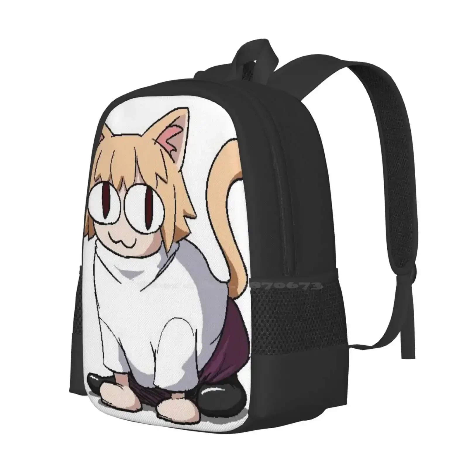 Neco Arc Cat Mochila com design de impressão 3D Bolsa de estudante Neco Arc Neko Arc Cat Fate Tsukihime Mochila unissex de grande capacidade