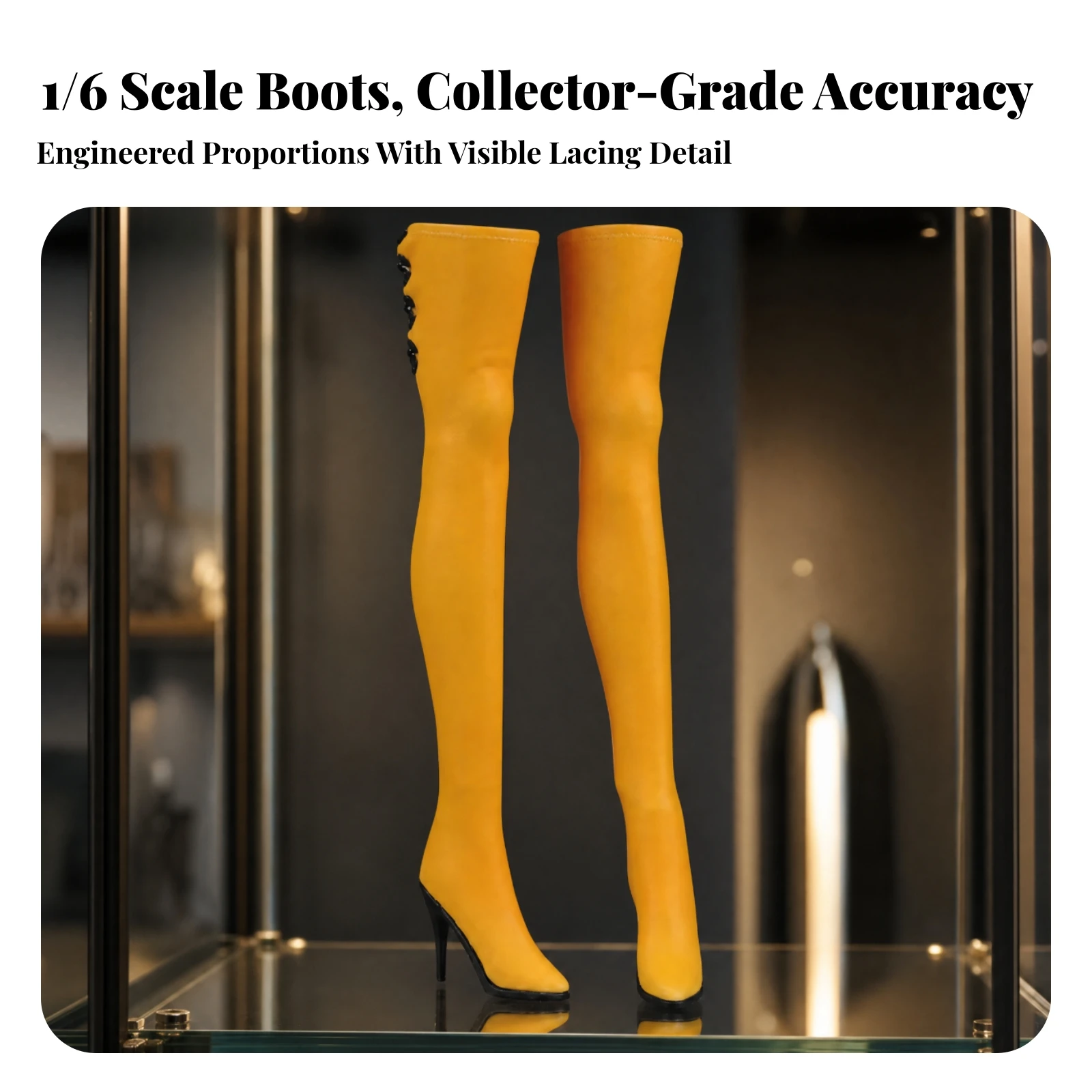 Doll Shoes Pointed Toe over-the-Knee Doll Boots over-the-Knee Boots Shiny for Action Figure Customizers