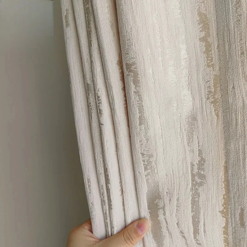 Living Room Bedroom French Beige Blackout Curtains Cream High Precision Jacquard Chenille Custom Tulle Fashion Elegant Modern