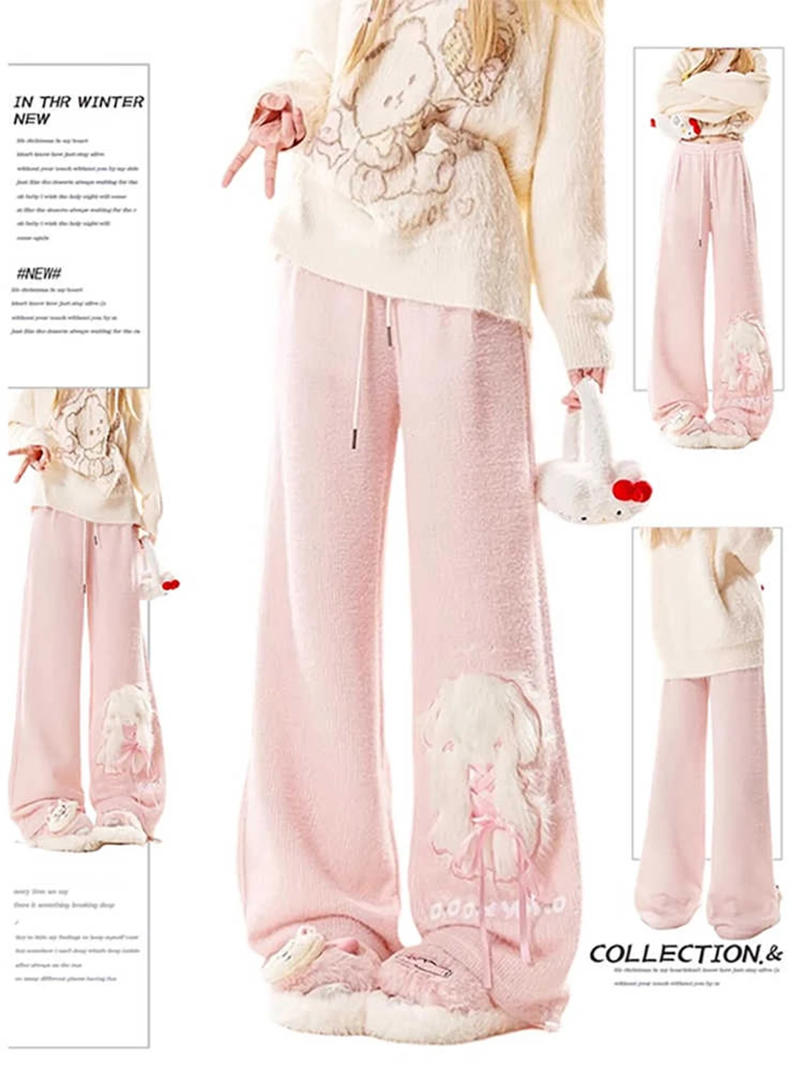 

Очаровательные розовые винтажные широкие джинсы с высокой талией сзади, весна-лето 202, утягивающие эксклюзивные женские джинсовые брюки