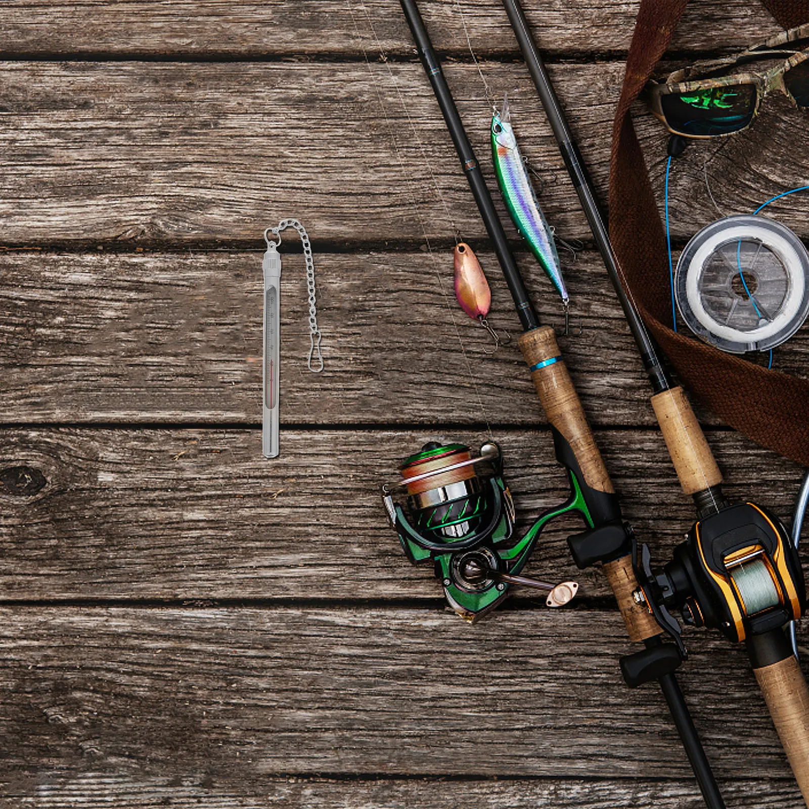 Fishing Water Temperature Gauge Floating Stream Thermometer Accurate Outdoor Lake Pond Thermometer for Fly Fishing Carp Bass Sea