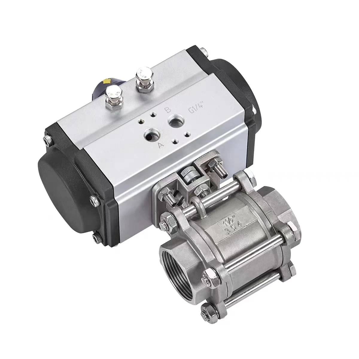 Valvola a sfera da 2 pollici attuatore pneumatico DN15-DN100 personalizzabile in acciaio inossidabile per valvole di controllo ODM OEM per supporti idrici