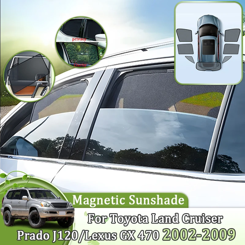 

Magnetic Sunshade For Toyota Land Cruiser Prado Lexus GX J120 2002-2009 Sun Visors Shading Curtain Window Covers Car Accessories