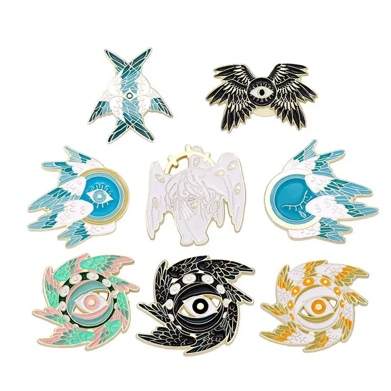 Pins Pure Angel Wings Custom Brooches Seraph Lapel Badges Cartoon Funny Jewelry Gift for Kids Friends White Angel Enamel