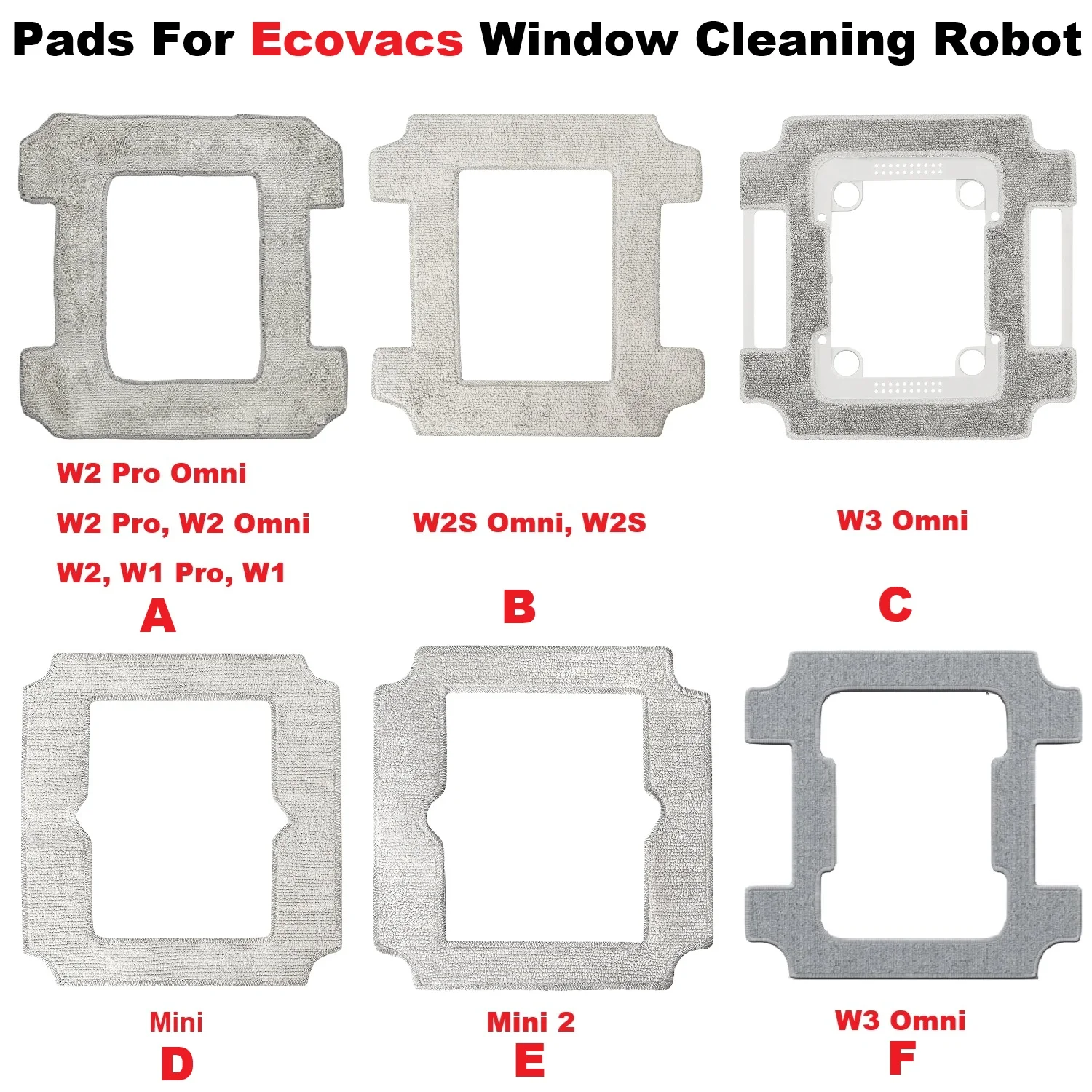 Cleaning Pads For Ecovacs Winbot W2 Pro Omni / W2S Omni / W3 Omni / Mini / Mini 2 Window Cleaning Robot