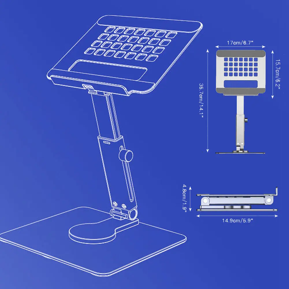 Imagem -06 - Suporte de Alumínio Ajustável Tablet Suporte Portátil Altura Multi Ângulo Base de Suporte Dobrável Ajustável Aplicável ao Dissipador de Calor