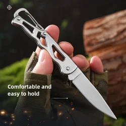 Outdoor Camping Self Defense Knife Stainless Steel Blade Shaped Knife Tool Folding Portable Key Knife