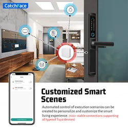 TUYA  Zigbee APP Waterproof Fingerprint RFID Card Password Keyless Electronic Smart Door Lock Aluminum/Glass Alexa/Google