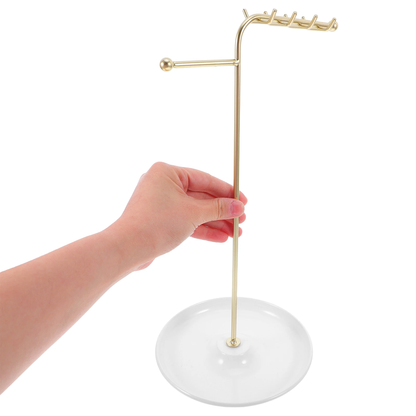 

T Shaped Necklace Tray Earring Holder Ring St for Watch Perfume ganizer Vanity Display Storage Solution Metal Jewelry