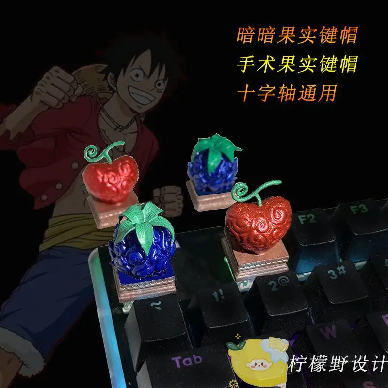 One Piece Animation Personalized Cartoon Resin Keycap Rubber Fruit Mechanical Keyboard Universal 3D Handmade Customization