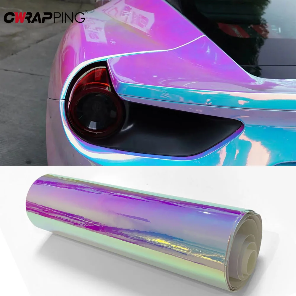 Car Stickers Rainbow Powder Plating Car Color Change Film Vinyl Wrap Film Waterproof Anti-scratch Air Release Auto Accessories