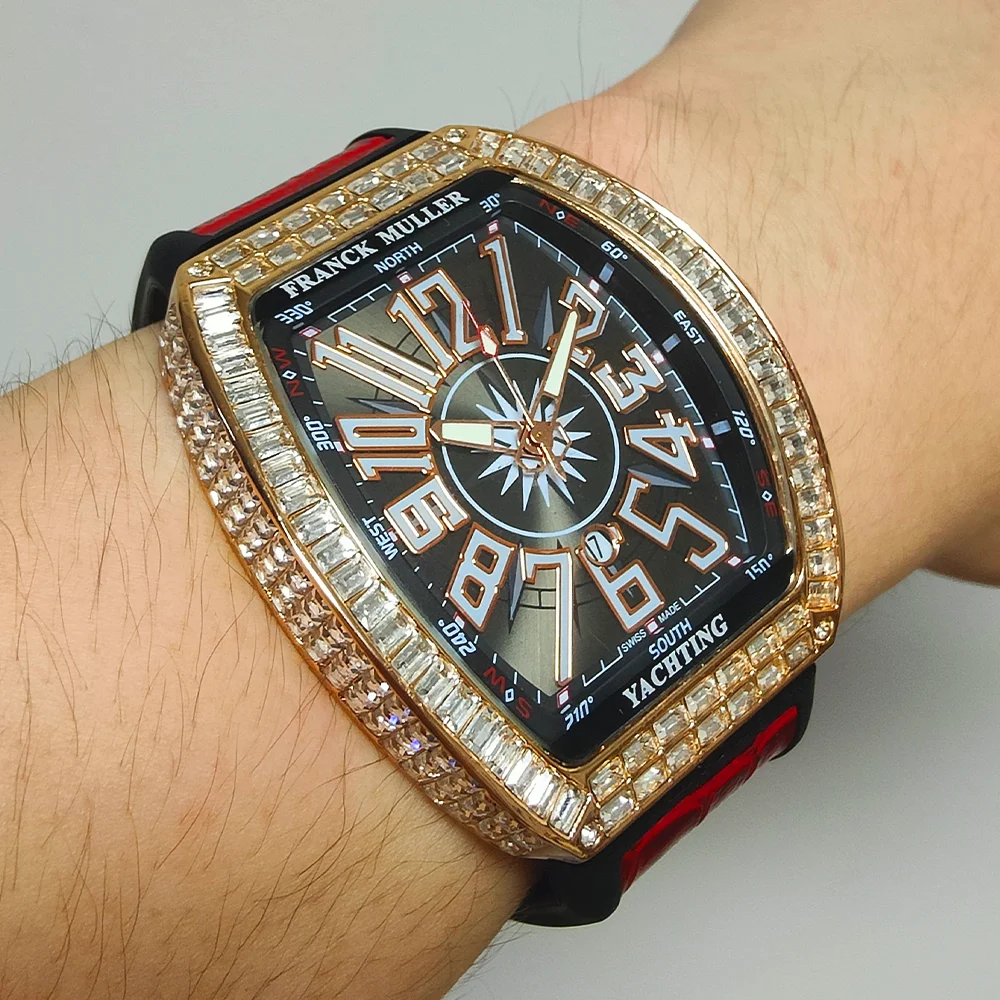 

Brilliant FRANCK MULLER Brand Geneva Watches For Mens High Quality Multifunction Chronograph WristWatch Business Sport AAA Clock