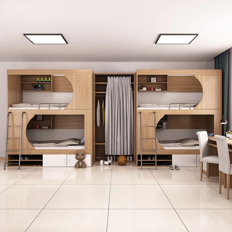 Juego de muebles para apartamentos de hotel, cápsula de doble espacio, cama de hotel, muebles de dormitorio LOFT, suministro directo de fábrica