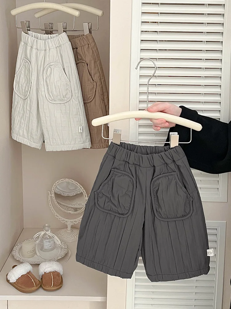 2025 الرضع فتاة سراويل تقليدية فضفاضة زائد المخملية سميكة الفتيان القطن مبطن السراويل طفل ملابس الشتاء جديد الطفل السراويل الدافئة