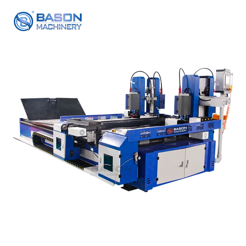 High-precision Equipment Four Head Flange Welding Machine HVAC Duct Angle Iron Flange Production