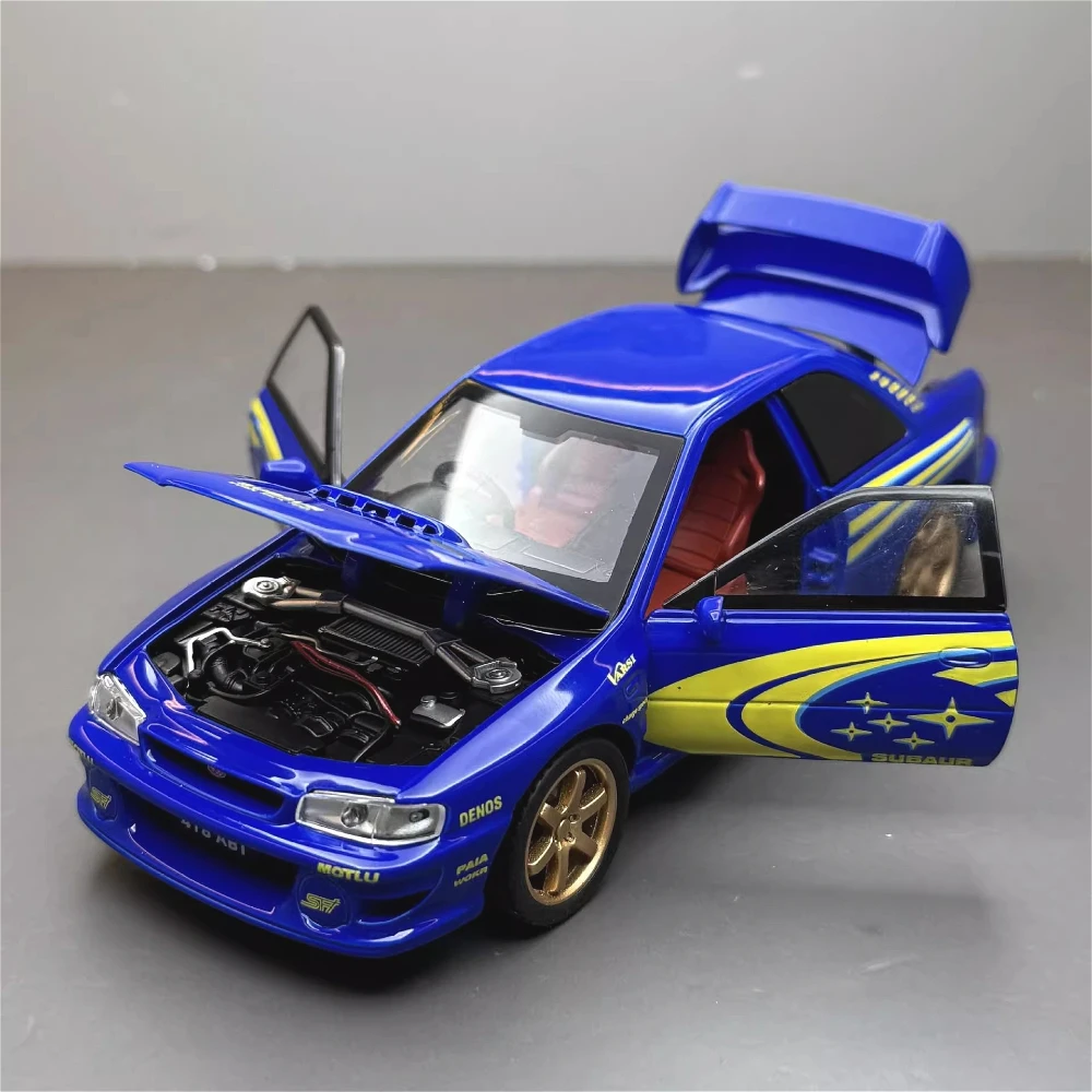 1:32 Subaru Impreza MITSUBISHI EVO 911GT3 Modello di auto Giocattolo Corpo in metallo Porte aperte Suono Luce Tirare indietro Modelli Migliori regali di compleanno