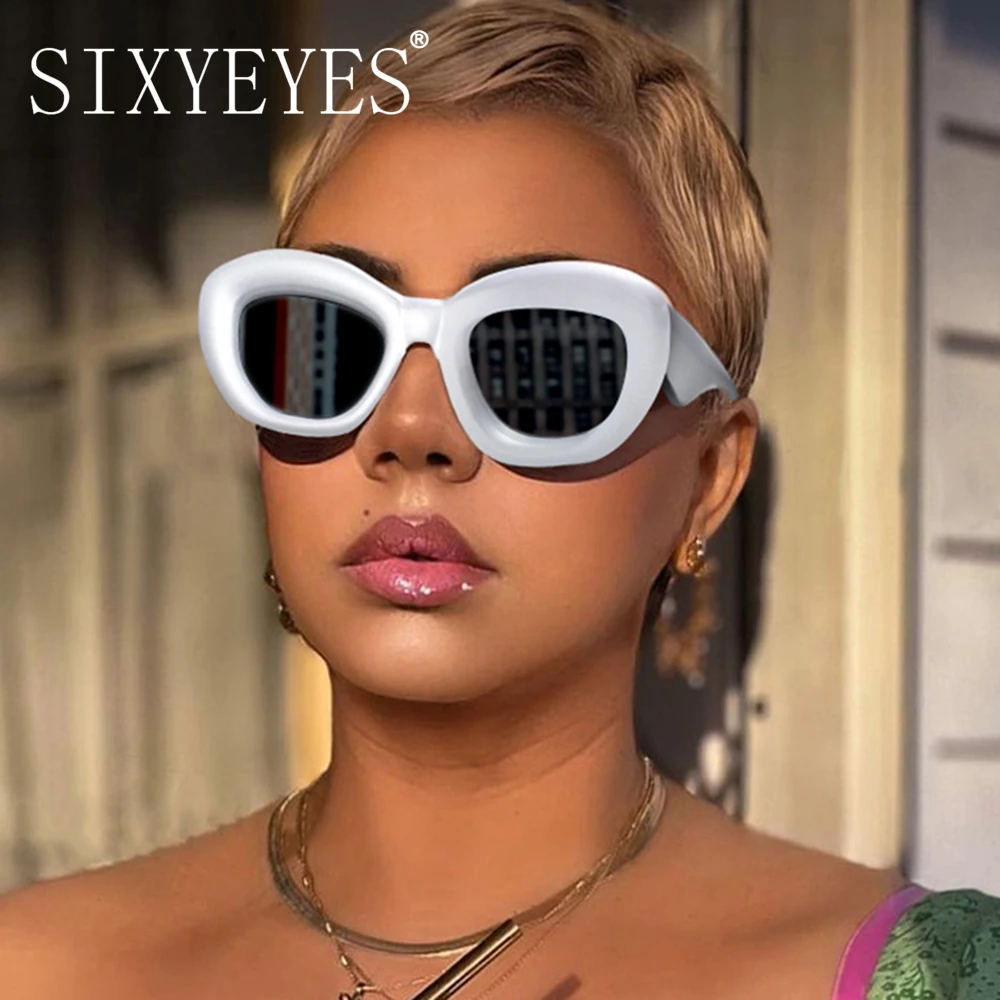 

2023 Fashion Women Sunglasses Sexy Inflatable Cat Eye Sun Glasses Luxury Brand Vintage Y2k Shades Eyewear Gafas De Sol Oculos