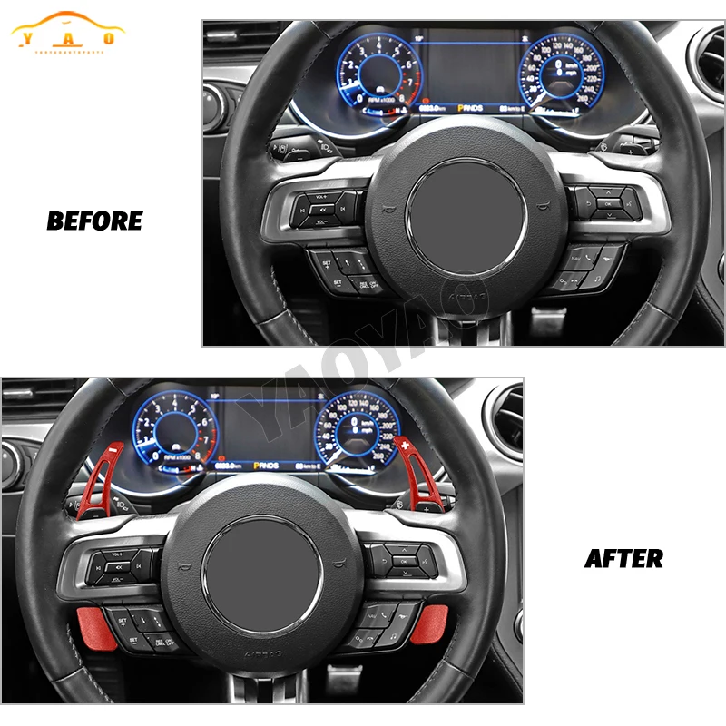 Paddle cambio in fibra di carbonio per Ford Mustang 2015 2016 2017 2018 2019 2020 2021 2022 2023 Estensione del volante