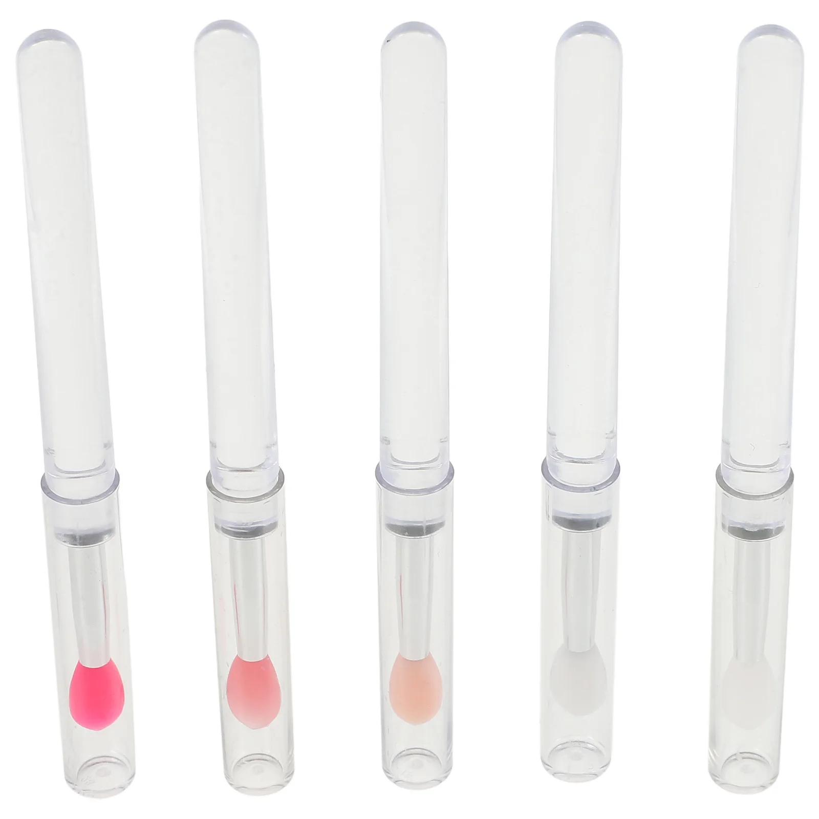 5 stuks lippenborstel siliconen applicator herbruikbaar lipmasker oogschaduw lippenstift balsem reismake-up tool kit crème make-upborstel