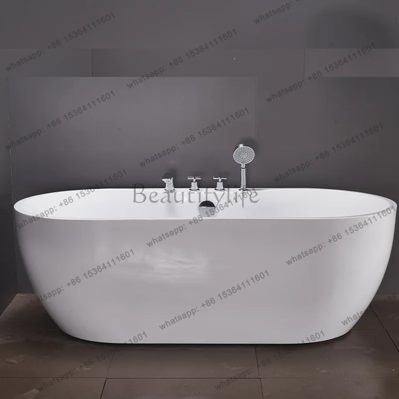 Bathtub acrylic freestanding bathtub deep bubble light luxury hotel B&B double-layer thickened light luxury new B&B leader