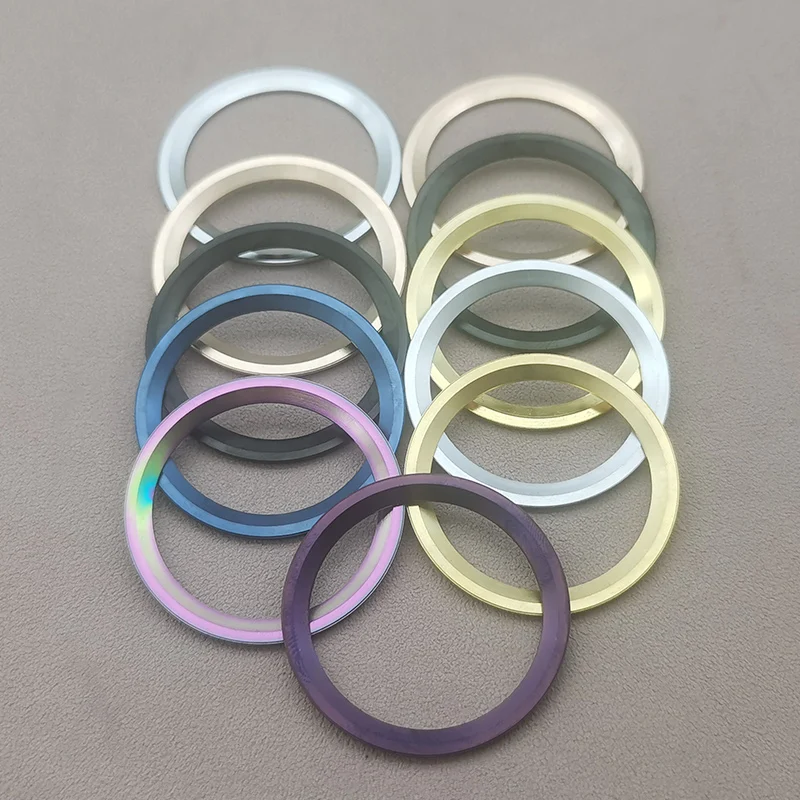 Inserto de bisel de Metal curvado de 38mm x 30,7mm apto para SKX007 SRPD SUB GMT caja de reloj NH35 NH36 movimiento caja de hombre piezas de anillo de bisel de buceo