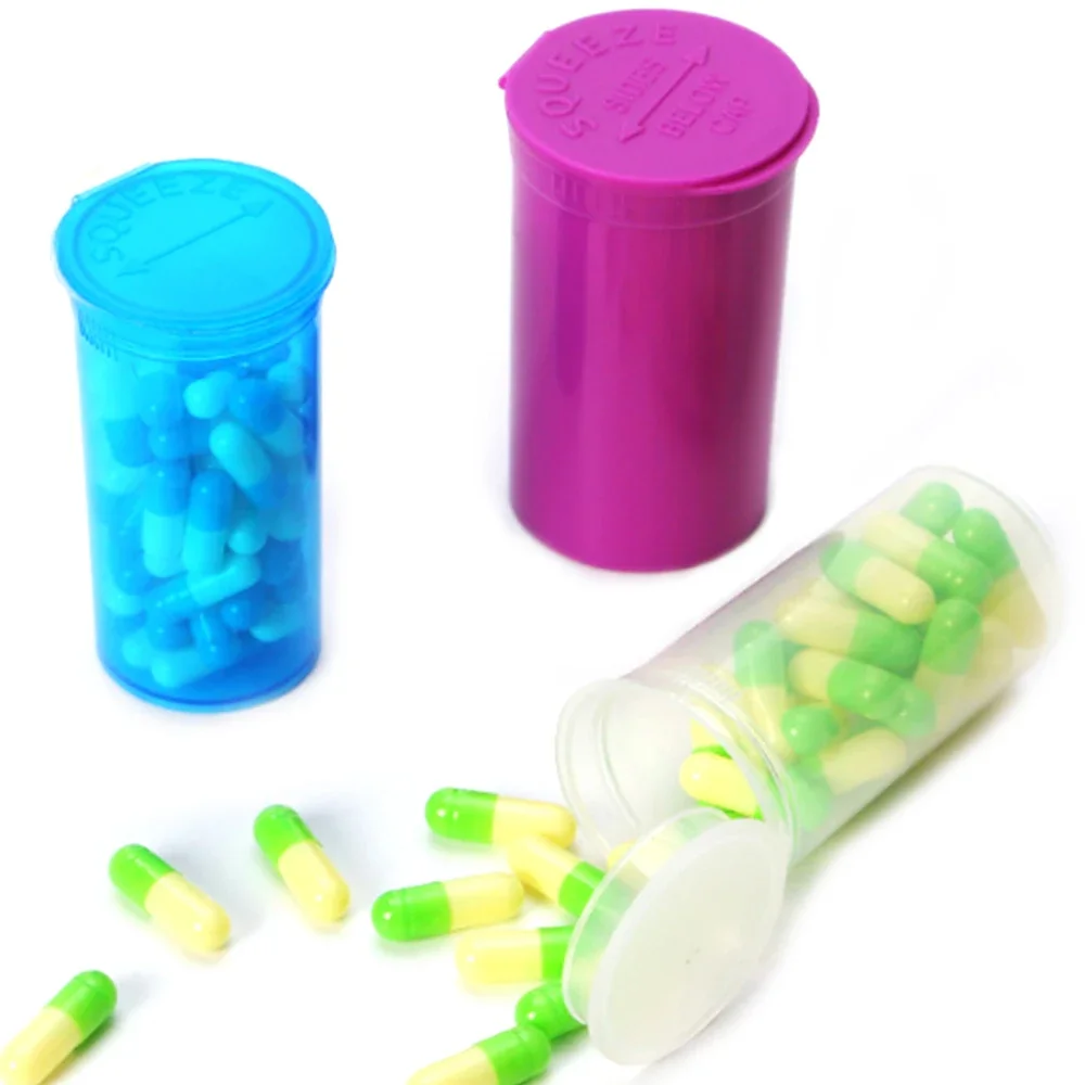 20Pcs 80ML Moisture Proof Squeeze Pop Top Bottle Pill Tobacco Herb Storage Case Stash Jar Spice Container Smoking Accessories